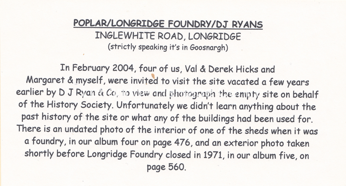 901A - Poplar Foundry Ryans - Intro to pics 901-909 - 2006